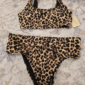Leopard Print Women's Cabana Del Sol Swimsuit Set